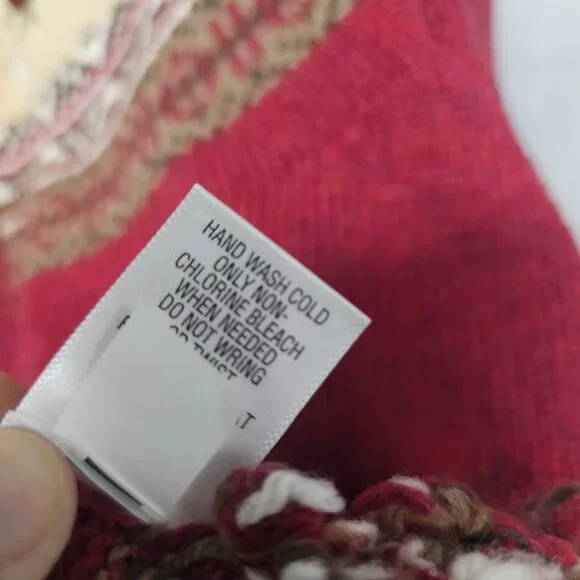 Croft & Barrow Red Cardinal Fair Isle Cardigan Zip Preppy Collegiate XL - Picture 12 of 13